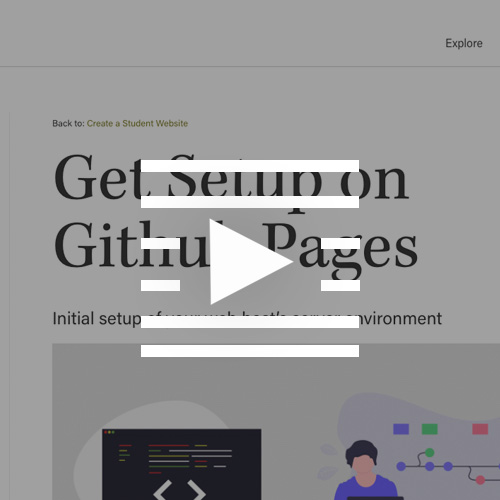 Small Image for Student Site Get Setup on Github Pages Video