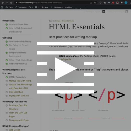 Small Image for Student Site HTML Essentials Video