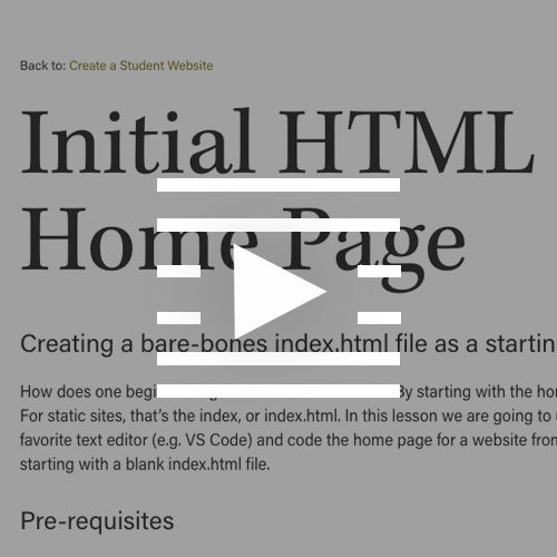 Small Image for Student Site Initital Home Page Video