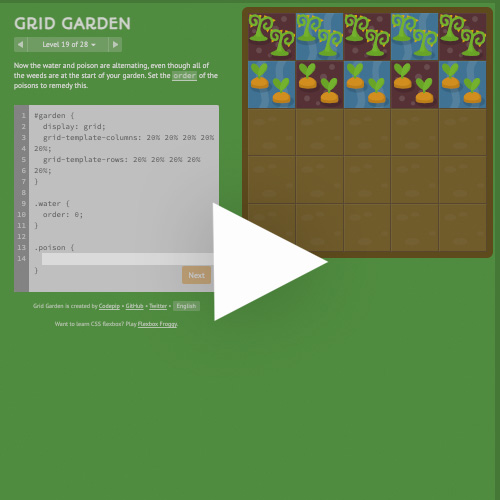 Small Image for CSS Grid Garden Video